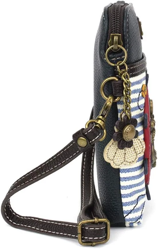 CHALA Cell Phone Crossbody Purse-Women PU Leather/Canvas Multicolor Handbag with Adjustable Strap