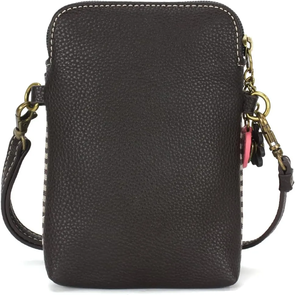 CHALA Cell Phone Crossbody Purse-Women PU Leather/Canvas Multicolor Handbag with Adjustable Strap
