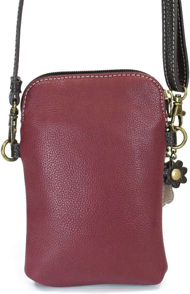 CHALA Cell Phone Crossbody Purse-Women PU Leather/Canvas Multicolor Handbag with Adjustable Strap