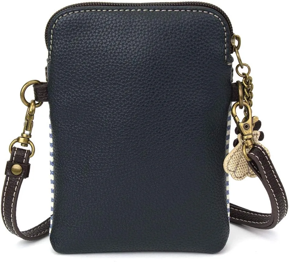 CHALA Cell Phone Crossbody Purse-Women PU Leather/Canvas Multicolor Handbag with Adjustable Strap