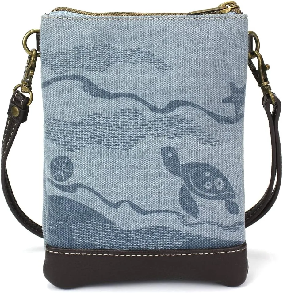 CHALA Double Pocket Xbody Women RFID Protected Canvas Crossody Purse with Adjustable Strap