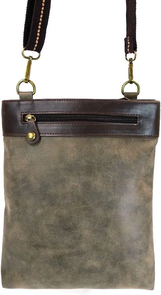 CHALA GEMINI Crossbody Faux Leather Gift Messenger Bag with Double Zip Wallet
