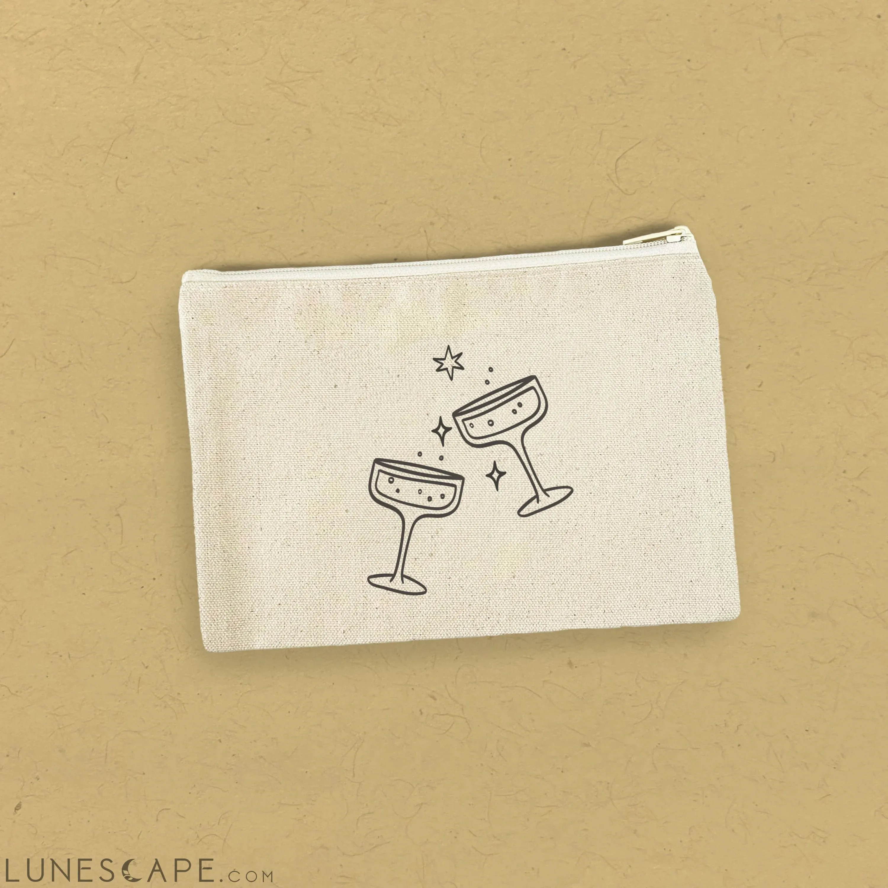 Champagne Cheers - Canvas Zipper Pouch
