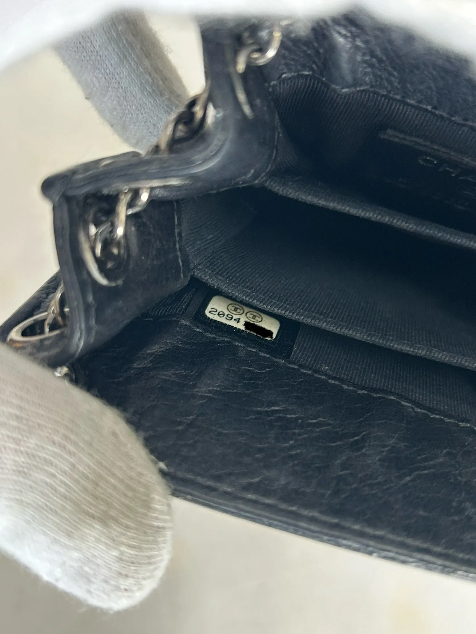 CHANEL - CC Black Leather Crossbody Pouch / Bag