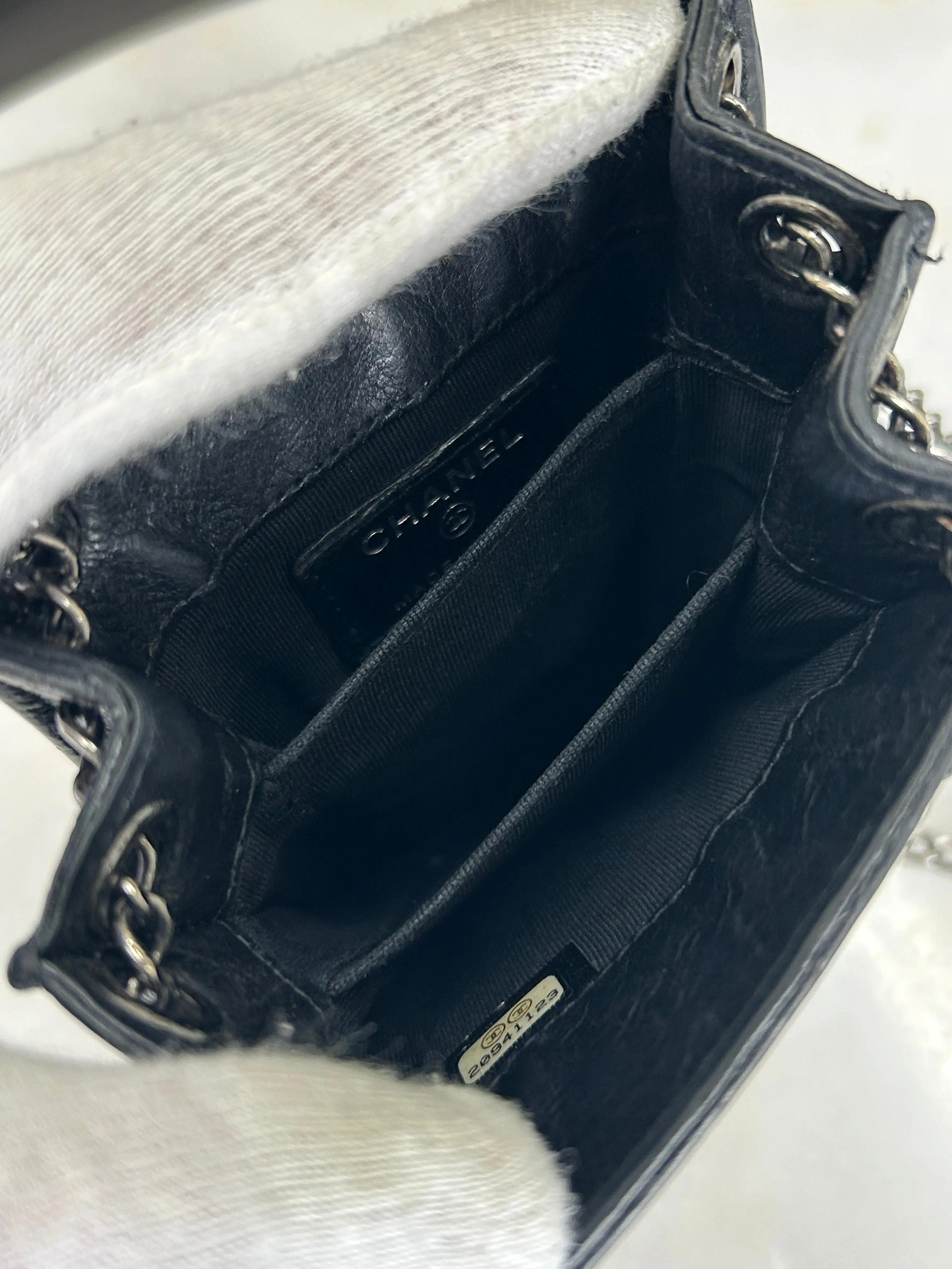 CHANEL - CC Black Leather Crossbody Pouch / Bag