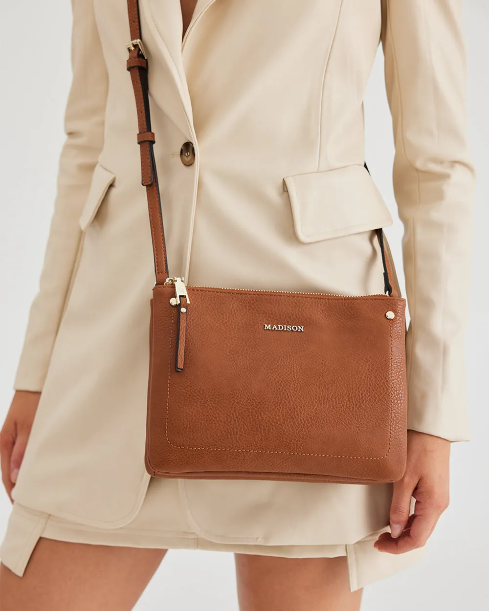 Charlotte Double Zip Crossbody Bag   Monogram Bag Strap