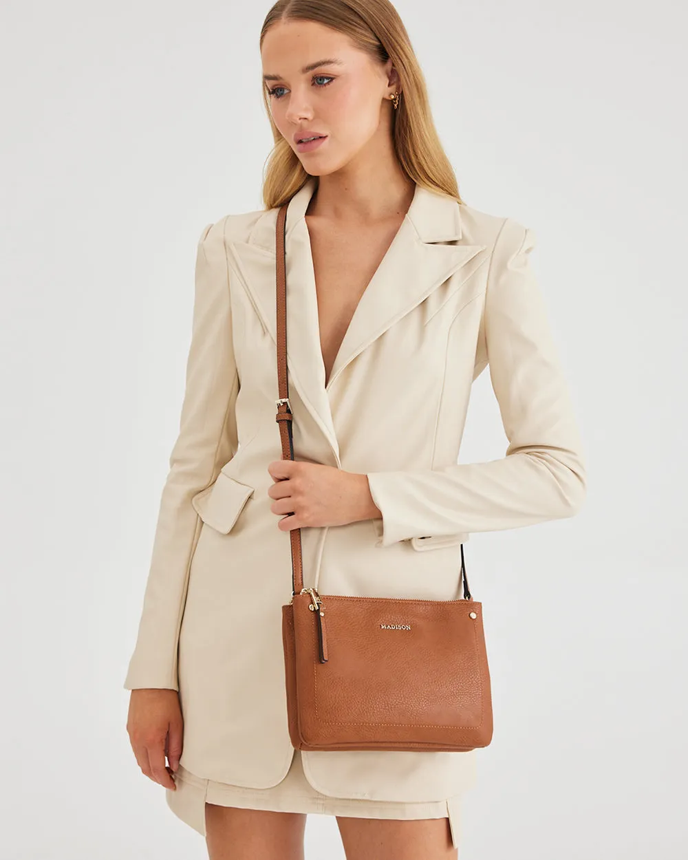Charlotte Double Zip Crossbody Bag   Monogram Bag Strap
