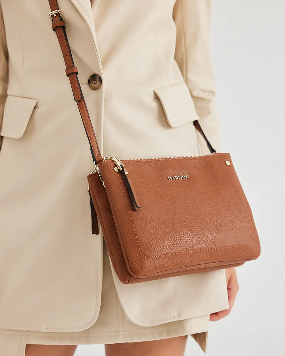 Charlotte Double Zip Crossbody Bag   Monogram Bag Strap