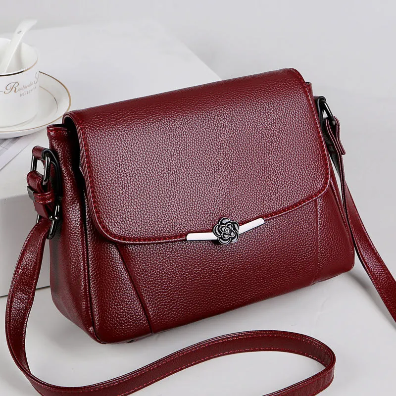Charming Women's Soft Leather Mother Simple Crossbody Bags