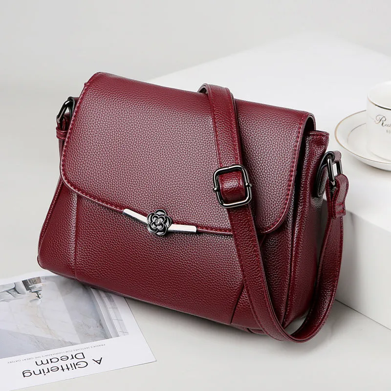 Charming Women's Soft Leather Mother Simple Crossbody Bags