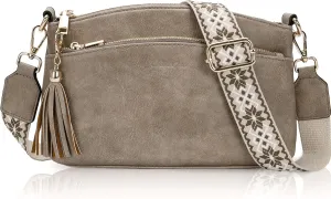 Chase Chic Crossbody Purse for Women, Trendy Vegan Leather Cross Body Bag Lady Small Handbag with Guitar Strap