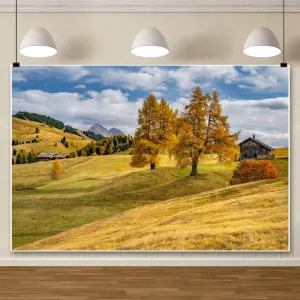 ChloropLastid 15x8ft Natural Scenery Backdrop Fall Forest Autumn Landscape Grassland Photography Background Mountain Outdoor Travel Family Party Decorations Banner Portrait Photo Props