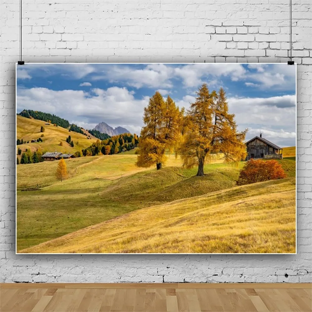ChloropLastid 15x8ft Natural Scenery Backdrop Fall Forest Autumn Landscape Grassland Photography Background Mountain Outdoor Travel Family Party Decorations Banner Portrait Photo Props
