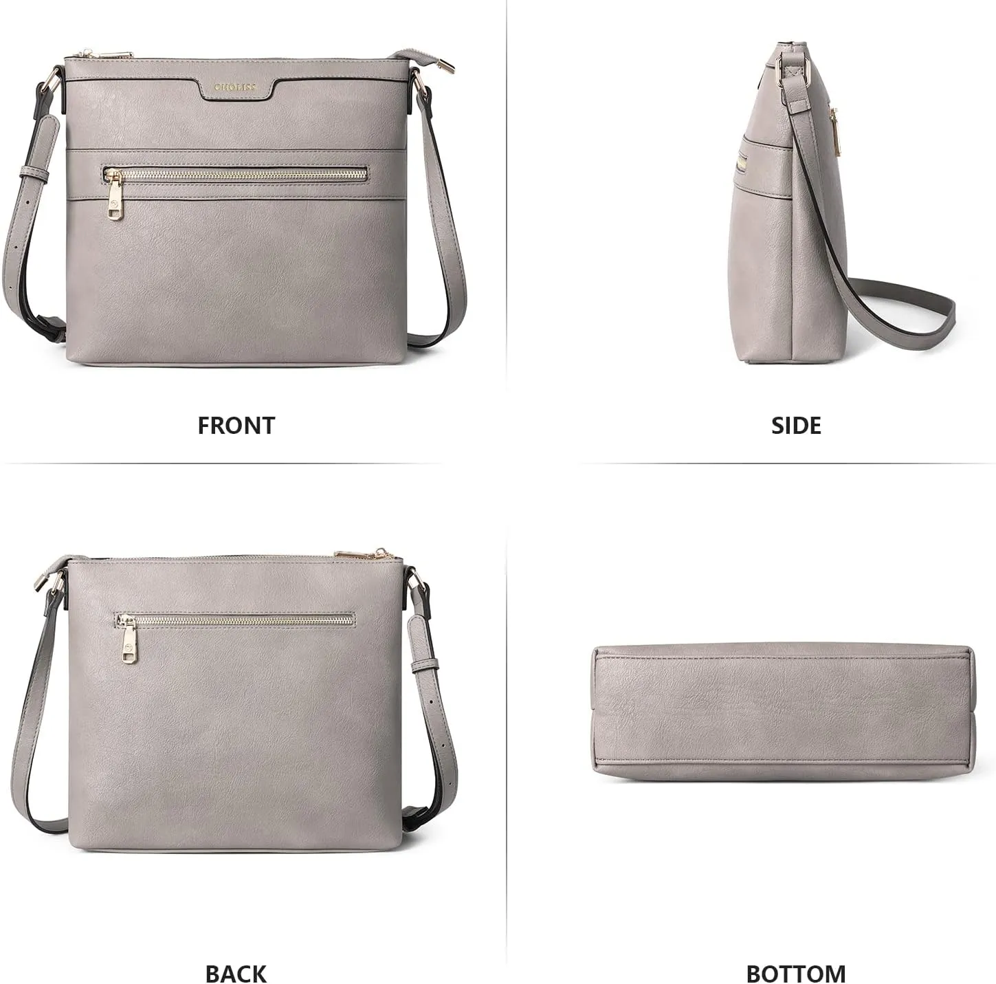 CHOLISS Large Crossbody Bags for Women, Medium Size Purses for Women with Vegan Leather