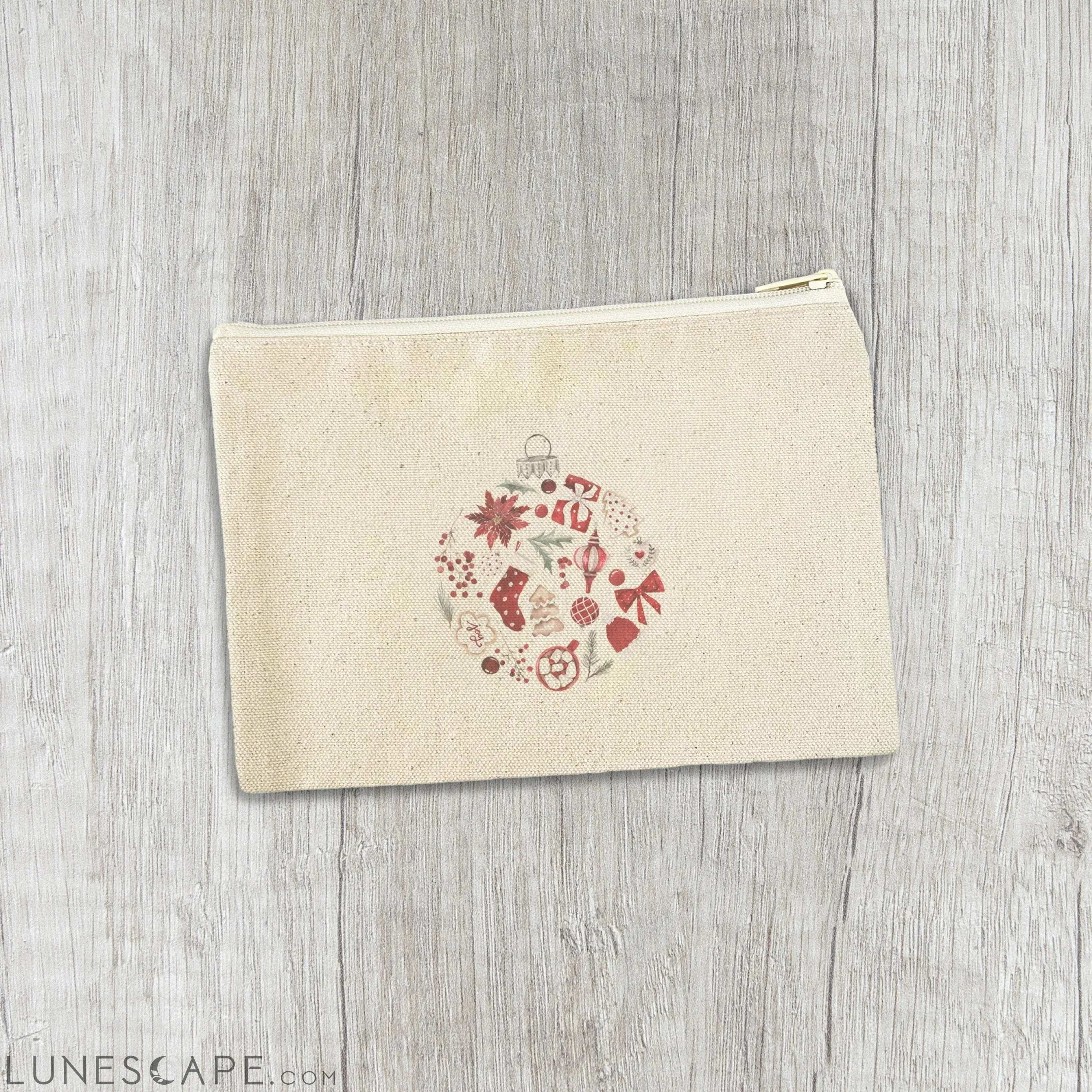 Christmas Collage Ornament - Canvas Zipper Pouch