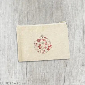 Christmas Collage Ornament - Canvas Zipper Pouch