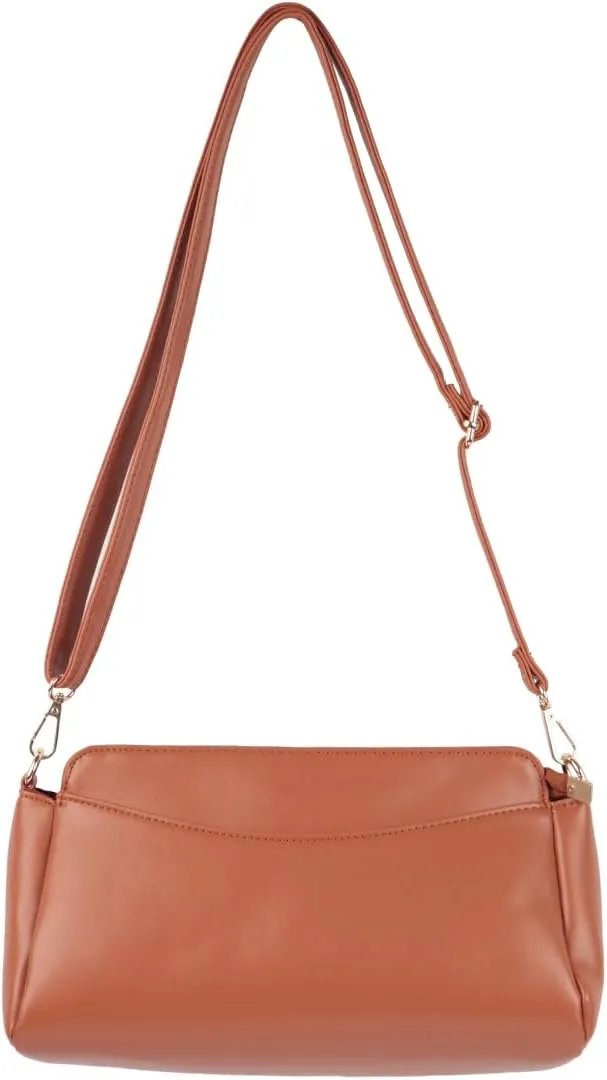 Classic Vegan Leather Crossbody Handbag - Quilted Shoulder Bag Rectangle Camera Travel Purse Satchel, Round Messenger