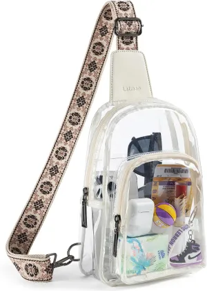 Clear Bag for Stadium Events, Clear Purse for Women Stadium Crossbody Bag, Transparent Bag for Concerts Sports