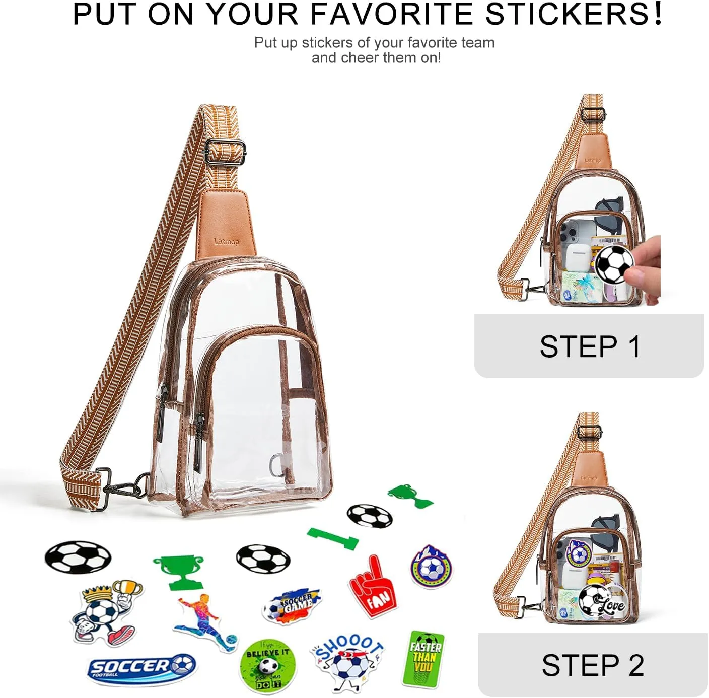 Clear Bag for Stadium Events, Clear Purse for Women Stadium Crossbody Bag, Transparent Bag for Concerts Sports