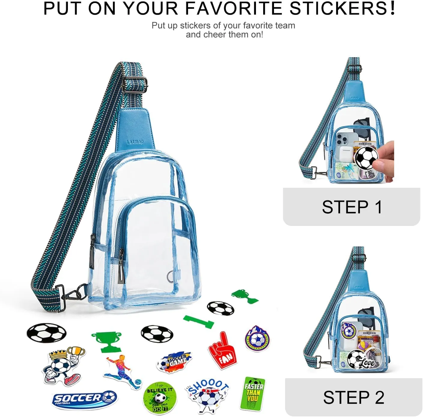Clear Bag for Stadium Events, Clear Purse for Women Stadium Crossbody Bag, Transparent Bag for Concerts Sports