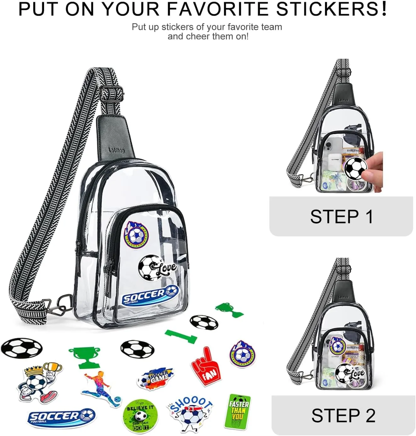 Clear Bag for Stadium Events, Clear Purse for Women Stadium Crossbody Bag, Transparent Bag for Concerts Sports