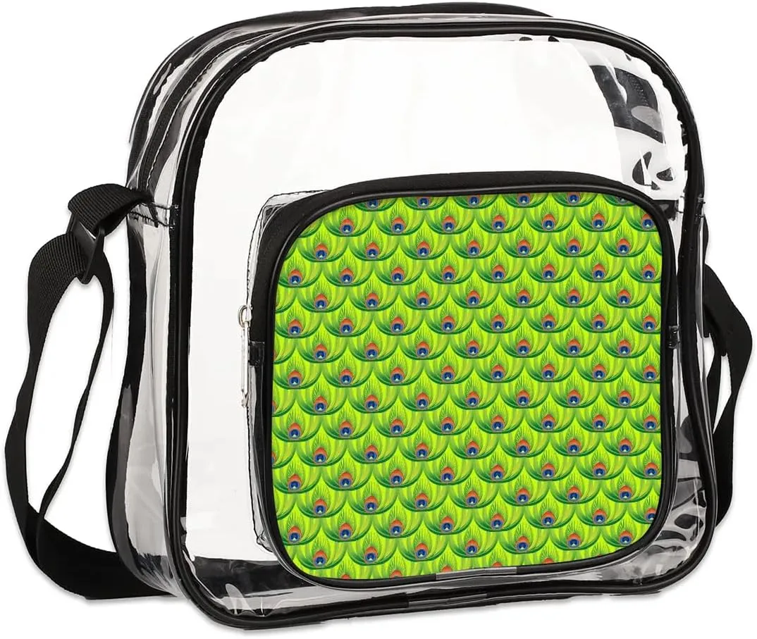 Clear Crossbody Bag Stadium Approved for Women and Men Transparent Messenger Shoulder Bag Clear Purse Bag