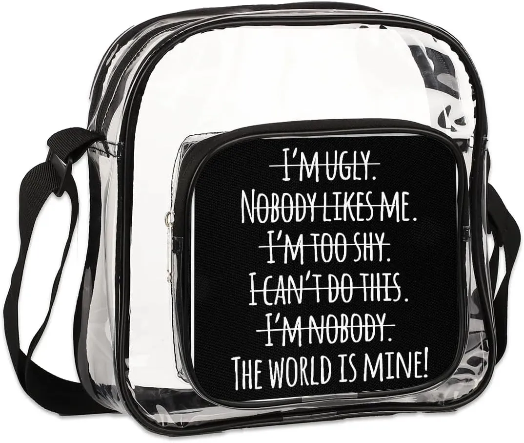 Clear Crossbody Bag Stadium Approved for Women and Men Transparent Messenger Shoulder Bag Clear Purse Bag