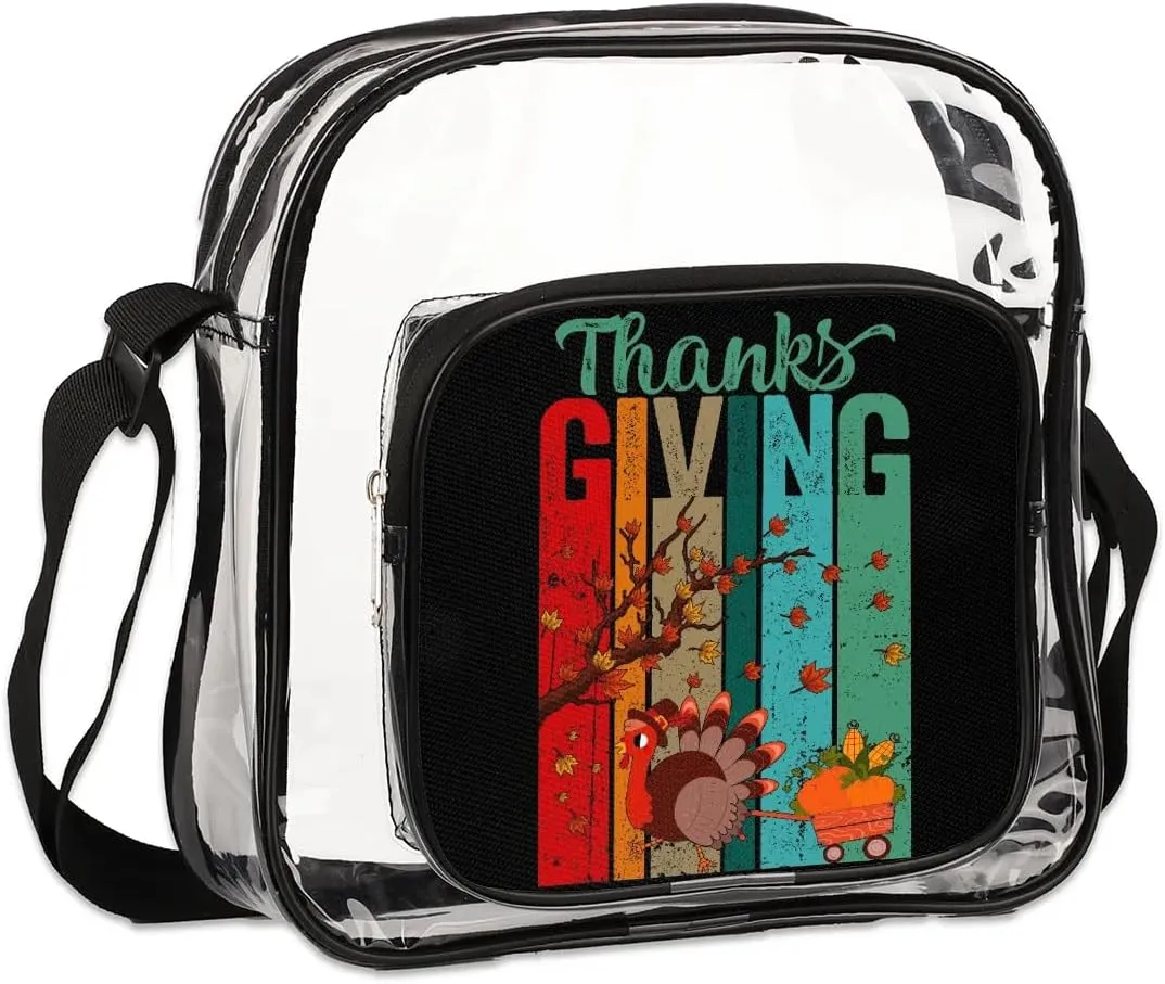Clear Crossbody Bag Stadium Approved for Women and Men Transparent Messenger Shoulder Bag Clear Purse Bag
