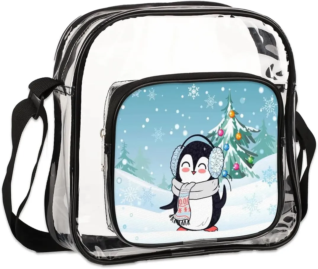 Clear Crossbody Bag Stadium Approved for Women and Men Transparent Messenger Shoulder Bag Clear Purse Bag