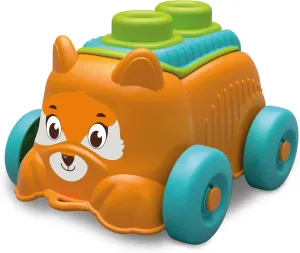 Clementoni Soft Clemmy - Touch and Play Sensory Puppy, Children 6-36 Months, Fox Shaped Binder Basket with 4 Bricks, Early Childhood Game, Develops Manual and Touch, Made in Italy, 17487