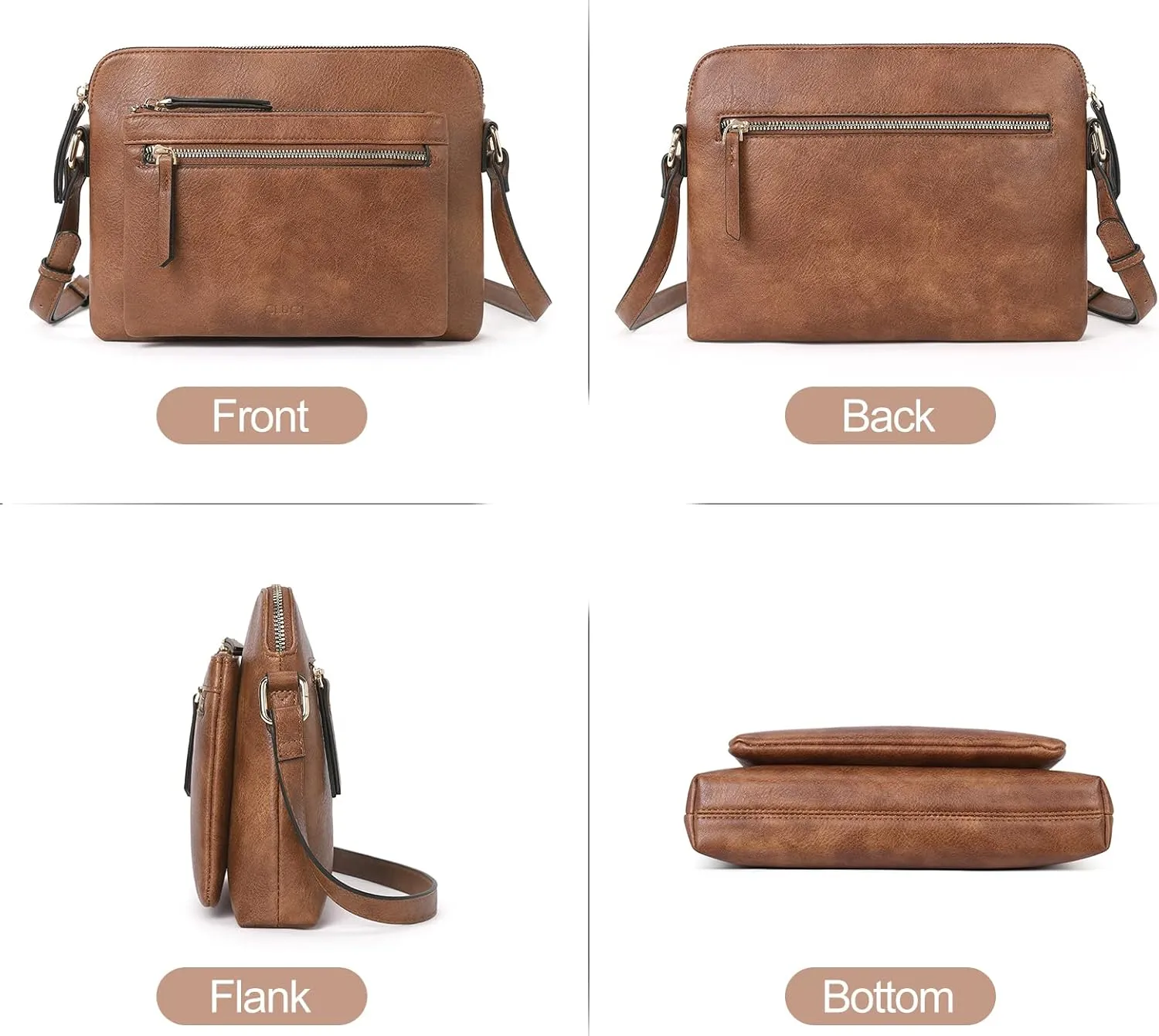 CLUCI Crossbody Purse for Women Multi Pockets Bag Vegan Leather Small Shoulder Handbags Summer Travel Designer Vintage Ladies