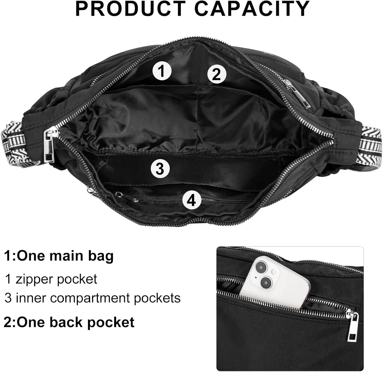 CLUCI Travel Purses for Women, Waterproof Nylon Crossbody Bags for Woman Trendy, Anti Theft Shoulder Bag for Ladies