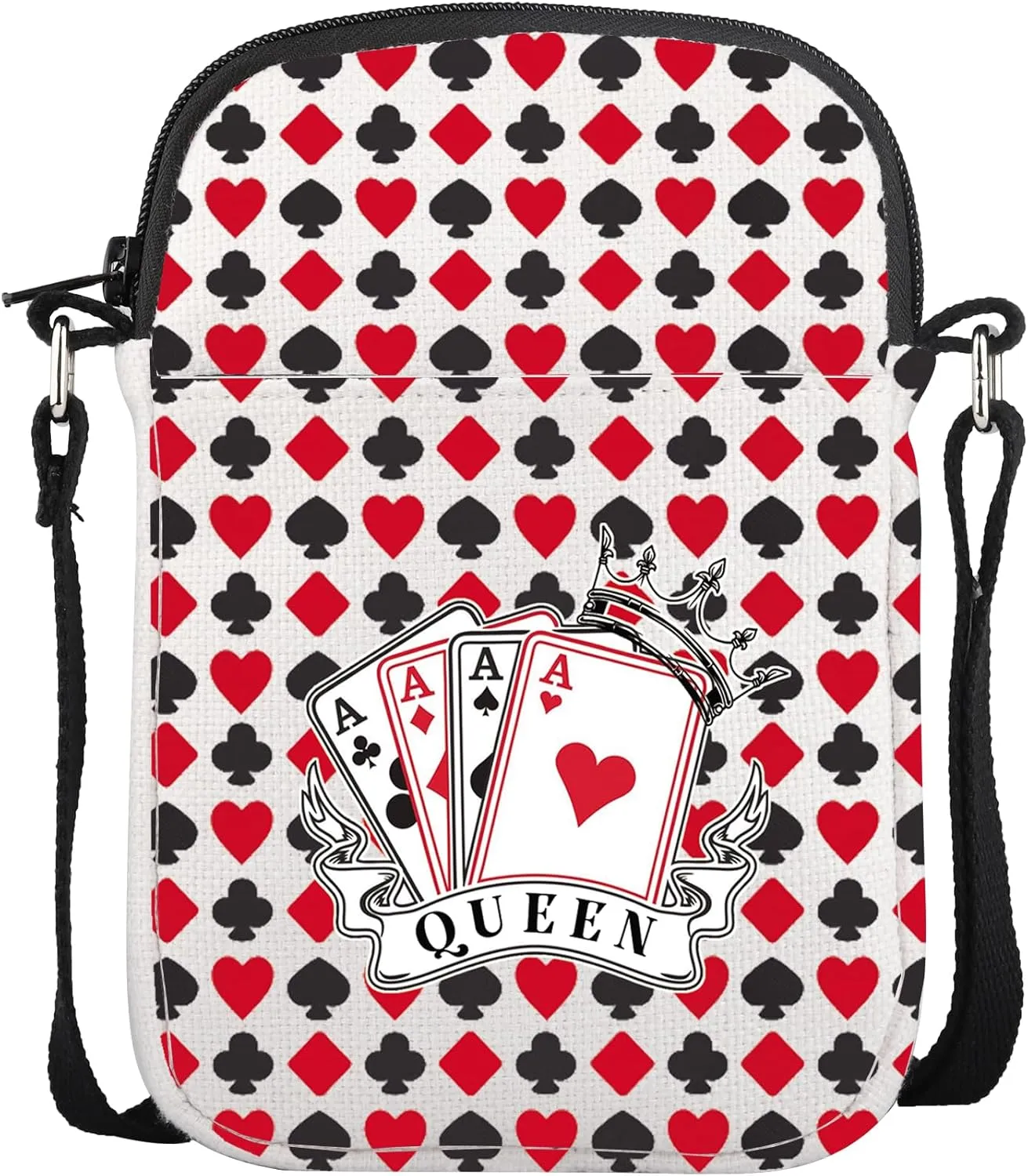 CMNIM Bridge Gifts for Women Bridge Queen Crossbody Bag Bridge Card Game Gift Bridge Player Gifts Poker Lover Shoulder Purse