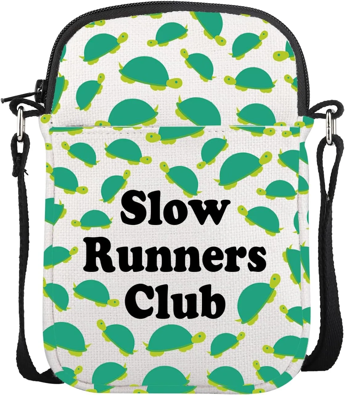 CMNIM Funny Turtle Gifts Slow Runners Club Tortoise Gifts Turtle Runner Crossbody Bag For Running Team Gifts Running Purse