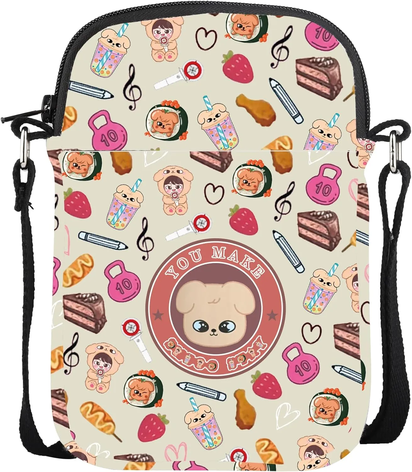 CMNIM Korean Pop Group Merch K-pop Crossbody Bag K-POP Group Fans Gift Cartoon Member Shoulder Bag Purse Strap