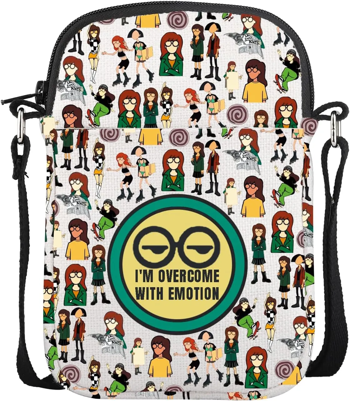 CMNIM M-TV Animated TV Show Gifts Dar-a Cartoon Characters Mini Crossbody Bag 90s Gifts I'm Overcome with Emotion Shoulder