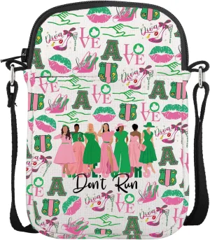 CMNIM Sorority Gifts Pink and Green Crossbody Bag Greek Sorority Shoulder Purse Strap
