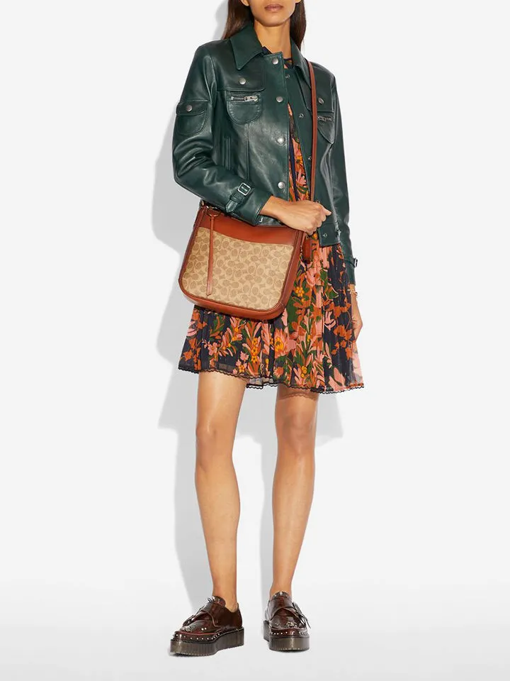 Coach Coated Canvas Signature Chaise Crossbody Tan Rust