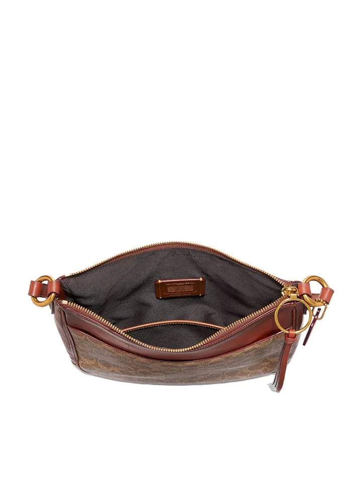 Coach Coated Canvas Signature Chaise Crossbody Tan Rust