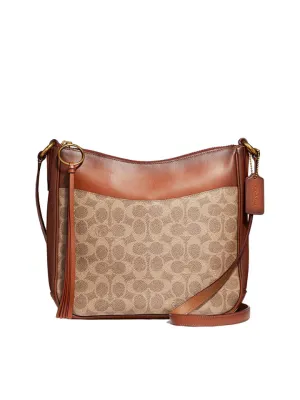 Coach Coated Canvas Signature Chaise Crossbody Tan Rust