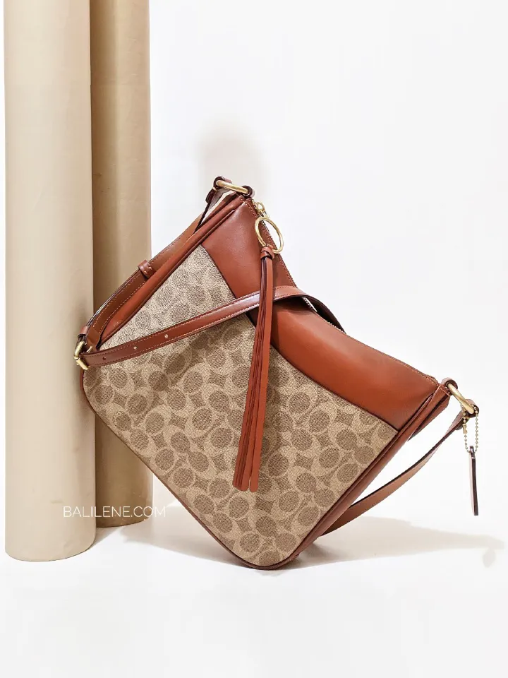 Coach Coated Canvas Signature Chaise Crossbody Tan Rust