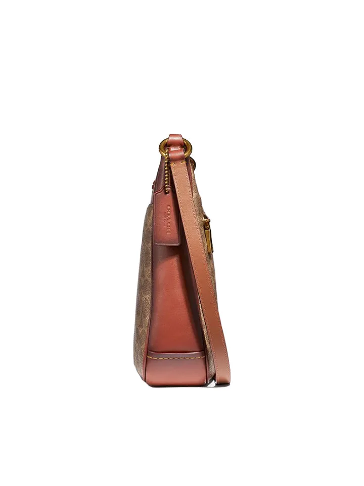 Coach Coated Canvas Signature Chaise Crossbody Tan Rust