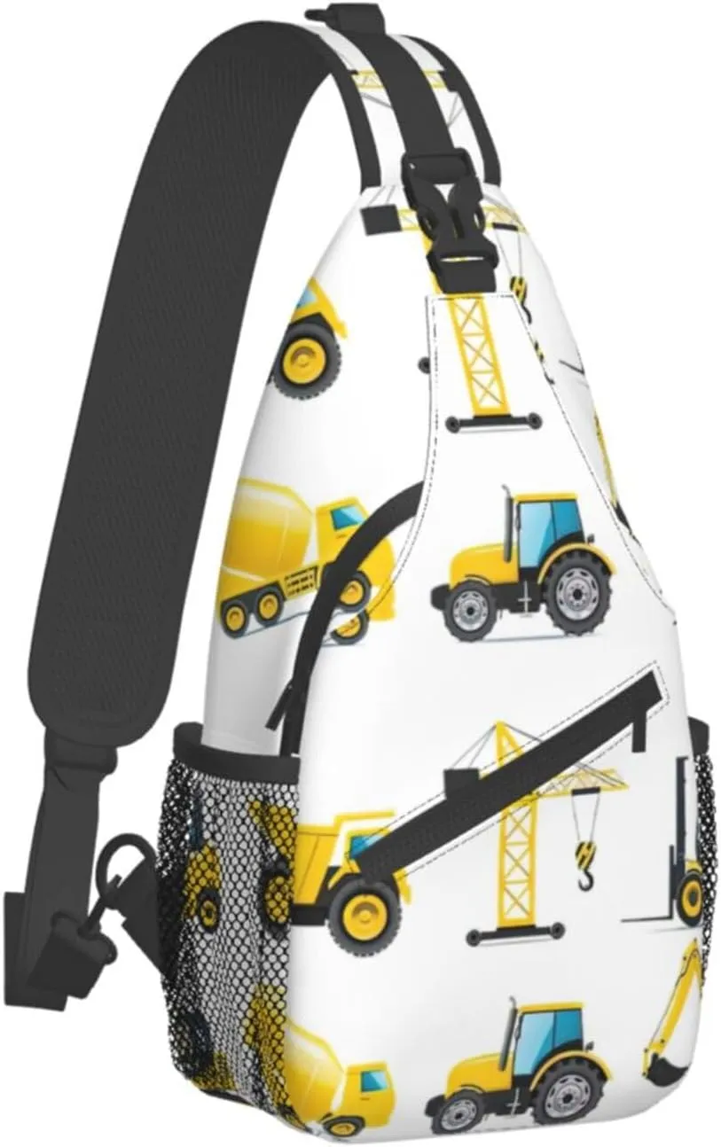 Colorful Star 1 Printed Canvas Sling Bag Crossbody Backpack, Hiking Daypack Chest Bag For Women Men