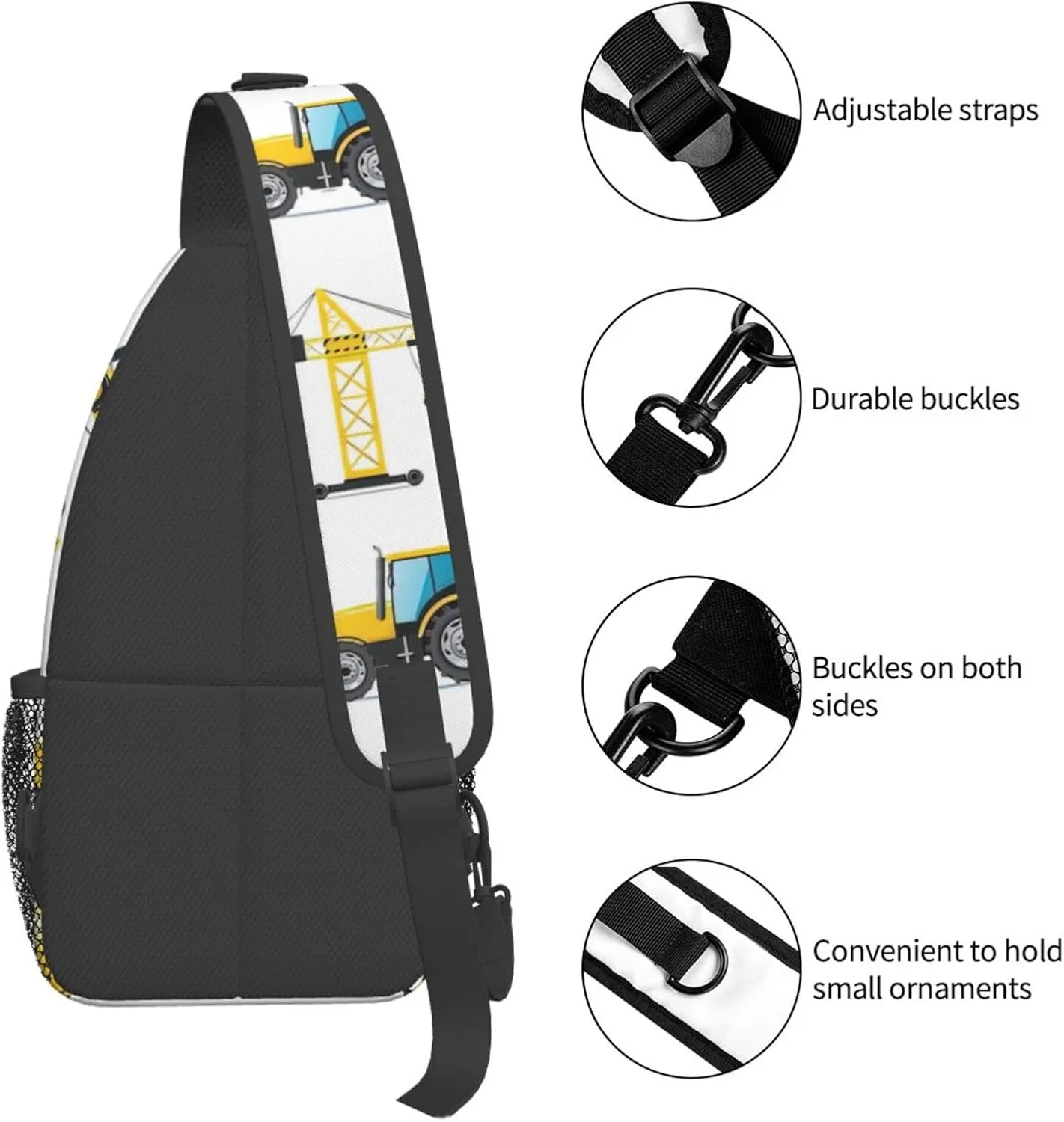Colorful Star 1 Printed Canvas Sling Bag Crossbody Backpack, Hiking Daypack Chest Bag For Women Men