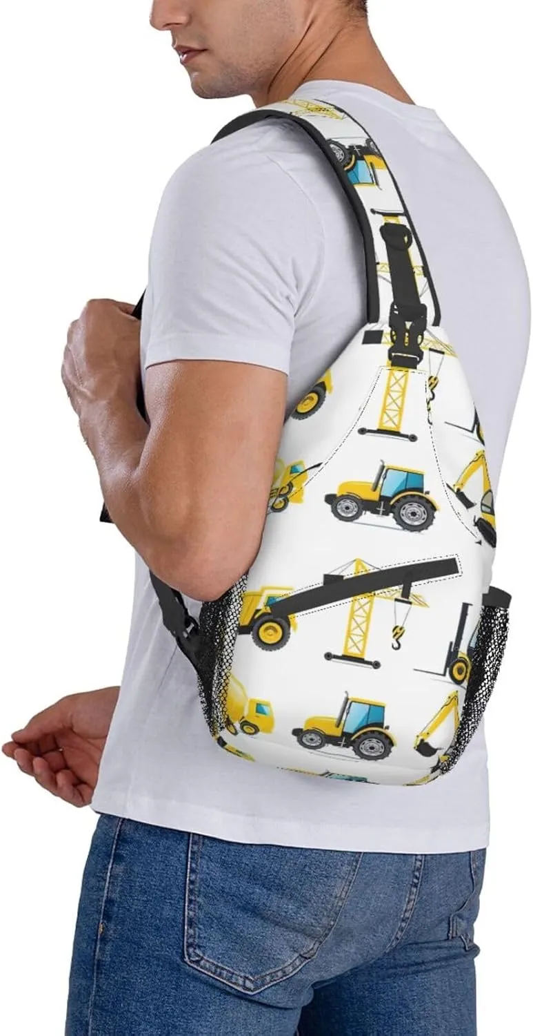 Colorful Star 1 Printed Canvas Sling Bag Crossbody Backpack, Hiking Daypack Chest Bag For Women Men