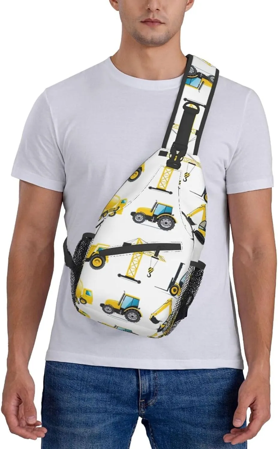 Colorful Star 1 Printed Canvas Sling Bag Crossbody Backpack, Hiking Daypack Chest Bag For Women Men