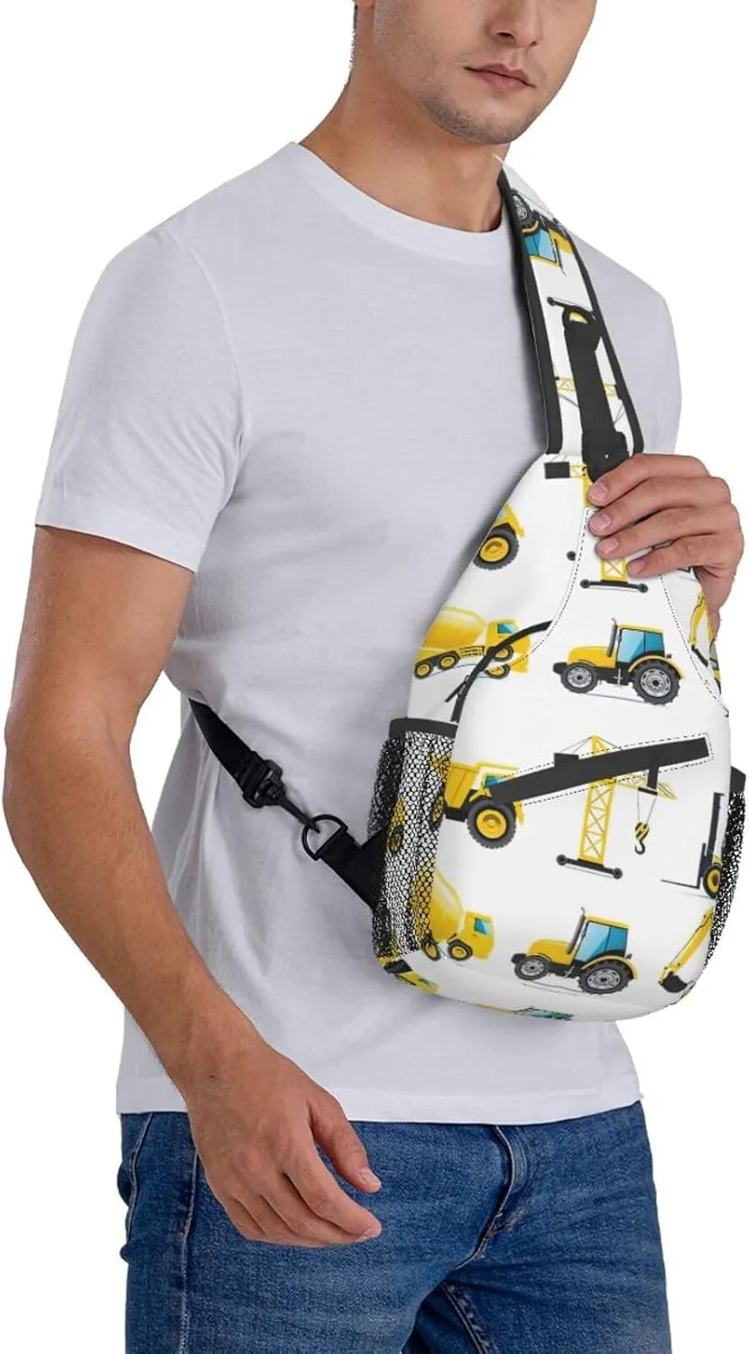 Colorful Star 1 Printed Canvas Sling Bag Crossbody Backpack, Hiking Daypack Chest Bag For Women Men