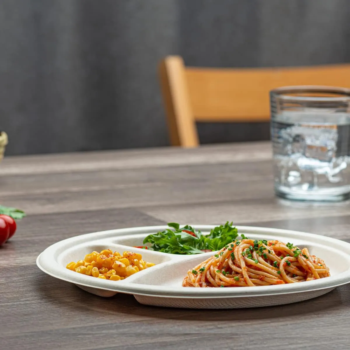 Comfy Package [Case of 500 10 Inch Heavy-Duty 100% Compostable Plates, 3 Compartment Eco-Friendly, Disposable Sugarcane Paper Plates - Brown Unbleached