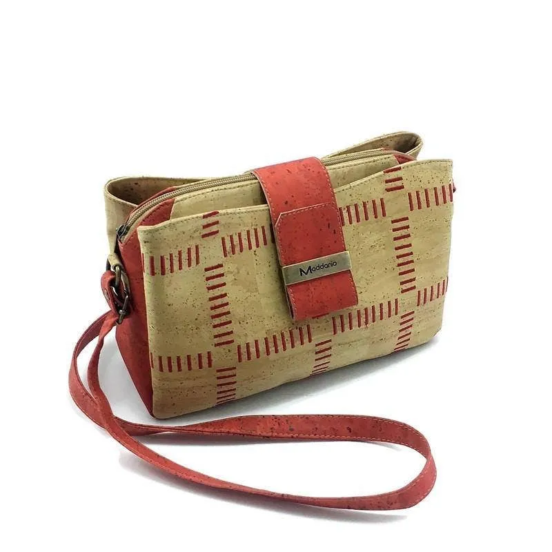 Cork Crossbody Bag Vegan Crossbody Purse Zoe Red