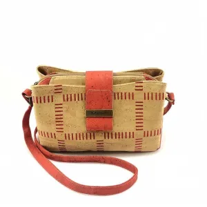 Cork Crossbody Bag Vegan Crossbody Purse Zoe Red